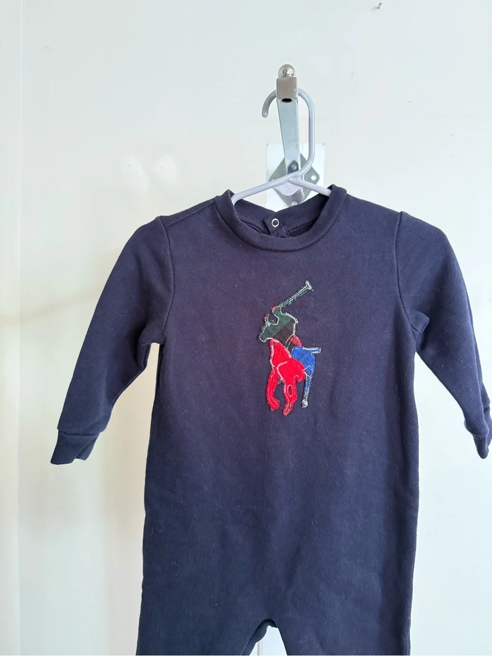 Ralph Lauren Baby Boys Plaid Big Pony Fleece Romper